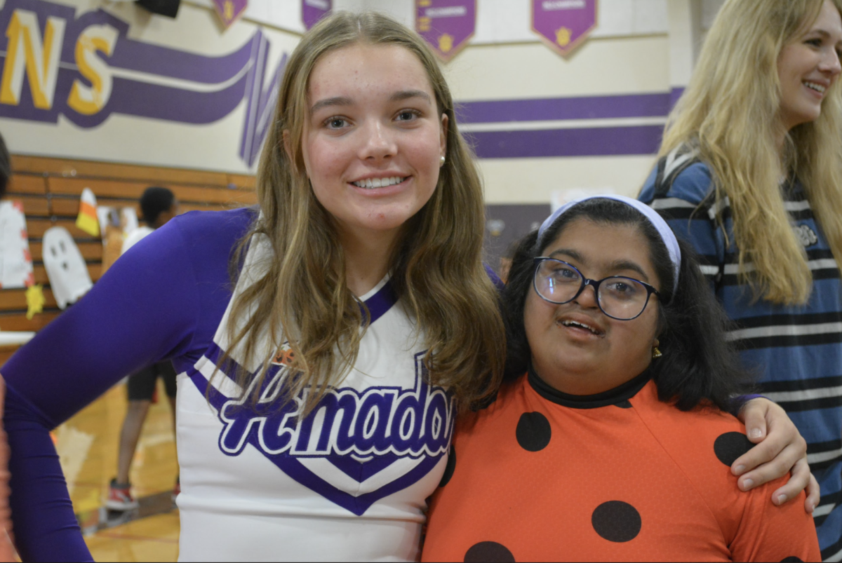 Students bonding with one another, Camille Richards and Anjali making memories and having a fun night together.